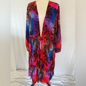 NWT Torrid Chiffon Multicolor Pleated Kimono Torrid Size 3 (22-24 or 3X)